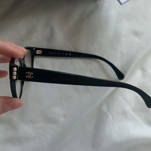 Chanel Blue Light Glasses with Pearl and CC Logo